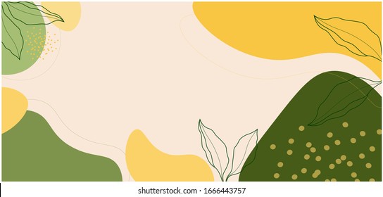 Antecedentes abstractos de patrones contemporáneos. Tonos pastel verdes y amarillos. Moderna ilustración colorida en vector. 