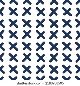 Hand drawn abstract cross seamless pattern. Plus sign endless wallpaper. Doodle style. Design for baby fabric, textile print, wrapping paper, childish textiles. Simple vector illustration.