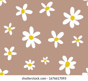 Abstrakte, handgezeichnete, dunkle Blumen Wiederholtes Muster der Vektorillustration einzeln auf Hintergrund