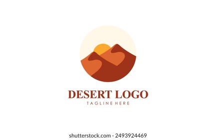 Hand Drawn Abstract Desert Logo Designs Vector Illustration