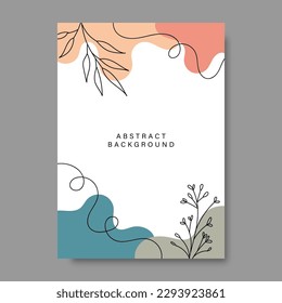 Handgezeichnete abstrakte Design-Hintergründe mit Pastellfarben und Pflanzendekorationen. Vektorgrafik