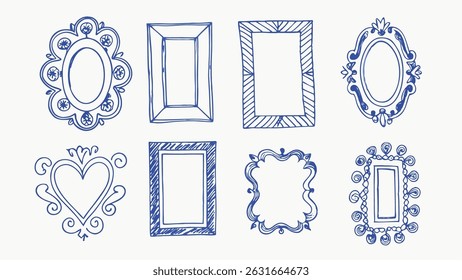 Hand drawn abstract design elements swirls lines and shapes for embellishing projects