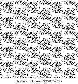 Hand drawn abstract designs and shapes, 
Art for fibers and textiles.
Geometry monochromy ornament. Halftone vector background. White and black seamless pattern.

