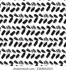 Hand drawn abstract designs and shapes, 
Art for fabrics and textiles.
Geometry monochrome ornament halftone vector background. White and black seamless pattern.