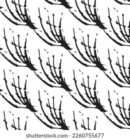 Hand drawn abstract designs and shapes,  Art for fabrics and textiles. Geometry monochrome ornament halftone vector background. White and black seamless pattern.