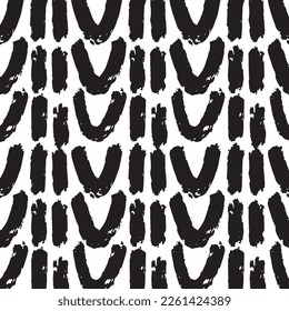 Hand drawn abstract designs and shapes, 
Art for fabrics and textiles.
Geometry monochrome ornament halftone vector background. White and black seamless pattern.