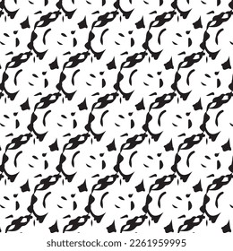 Hand drawn abstract designs and shapes, 
Art for fabrics and textiles.
Geometry monochrome ornament halftone vector background. White and black seamless pattern.