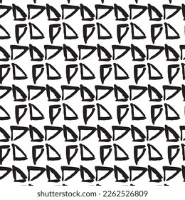 Diseños y formas abstractos dibujados a mano, 
Arte para tejidos y textiles.
Fondo del vector de medio tono monocromático de la geometría. Patrón transparente blanco y negro.