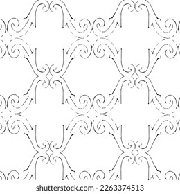 Hand drawn abstract designs and shapes, 
Art for fabrics and textiles.
Geometry monochrome ornament halftone vector background. White and black seamless pattern.