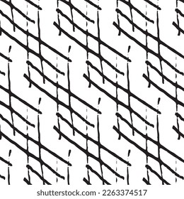 Hand drawn abstract designs and shapes, 
Art for fabrics and textiles.
Geometry monochrome ornament halftone vector background. White and black seamless pattern.