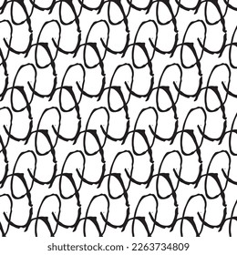 Hand drawn abstract designs and shapes, 
Art for fabrics and textiles.
Geometry monochrome ornament halftone vector background. White and black seamless pattern.