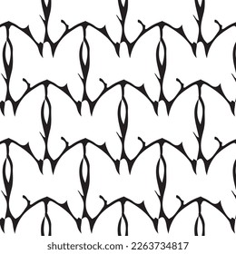 Hand drawn abstract designs and shapes, 
Art for fabrics and textiles.
Geometry monochrome ornament halftone vector background. White and black seamless pattern.