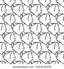 Hand drawn abstract designs and shapes, 
Art for fabrics and textiles.
Geometry monochrome ornament halftone vector background. White and black seamless pattern.