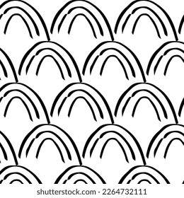 Hand drawn abstract designs and shapes, 
Art for fabrics and textiles.
Geometry monochrome ornament halftone vector background. White and black seamless pattern.