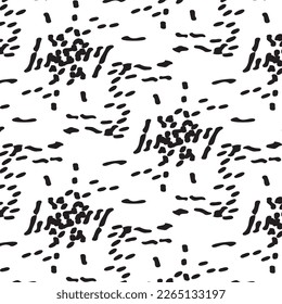 Diseños y formas abstractos dibujados a mano, 
Arte para tejidos y textiles.
Fondo del vector de medio tono monocromático de la geometría. Patrón transparente blanco y negro.