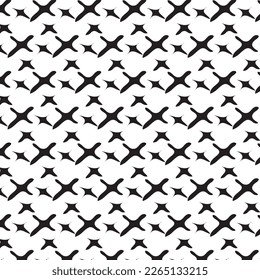 Hand drawn abstract designs and shapes, 
Art for fabrics and textiles.
Geometry monochrome ornament halftone vector background. White and black seamless pattern.