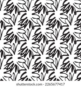 Hand drawn abstract designs and shapes, 
Art for fabrics and textiles.
Geometry monochrome ornament halftone vector background. White and black seamless pattern.