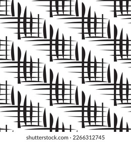 Diseños y formas abstractos dibujados a mano, 
Arte para tejidos y textiles.
Fondo del vector de medio tono monocromático de la geometría. Patrón transparente blanco y negro.