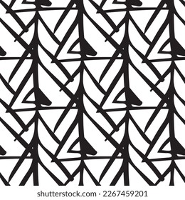 Hand drawn abstract designs and shapes, 
Art for fabrics and textiles.
Geometry monochrome ornament halftone vector background. White and black seamless pattern.