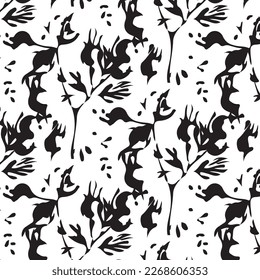 Hand drawn abstract designs and shapes, 
Art for fabrics and textiles.
Geometry monochrome ornament halftone vector background. White and black seamless pattern.