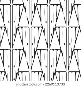 Diseños y formas abstractos dibujados a mano, 
Arte para tejidos y textiles.
Fondo del vector de medio tono monocromático de la geometría. Patrón transparente blanco y negro.