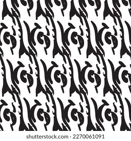 Hand drawn abstract designs and shapes, 
Art for fabrics and textiles.
Geometry monochrome ornament halftone vector background. White and black seamless pattern.