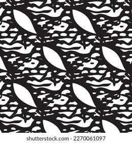 Hand drawn abstract designs and shapes, 
Art for fabrics and textiles.
Geometry monochrome ornament halftone vector background. White and black seamless pattern.