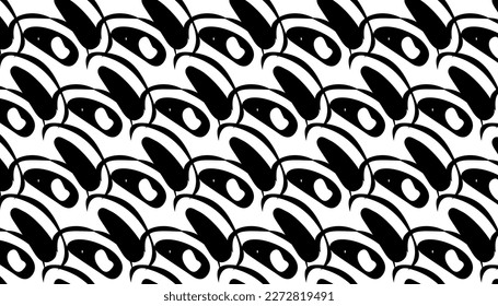Diseños y formas abstractos dibujados a mano, 
Arte para tejidos y textiles.
Fondo del vector de medio tono monocromático de la geometría. Textura de patrón blanco y negro sin costuras.