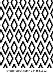 Hand Drawn Abstract Diamond Argyle Shapes Seamless Vector Pattern Isolated Background
