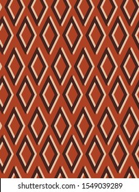 Hand Drawn Abstract Diamond Argyle Shapes Seamless Vector Pattern Isolated Background