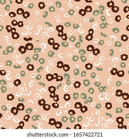 Flores De Ditsy Abstractas Dibujadas A Mano Patrón Vector Repetido Fondo Aislado