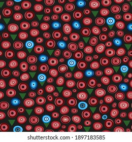 Hand Drawn Abstract Ditsy Flowers Repeating Vector Pattern Isolated Background