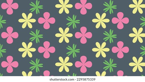 Flores de color marrón abstracto dibujadas a mano, patrón sin fisuras. Patrón vectorial floral repetitivo. Impresión de Ditsy en un calico chic y chic.