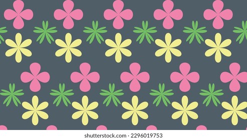 Hand drawn abstract ditsy flowers seamless pattern. Repeating floral vector pattern. Ditsy print in shabby chic calico.