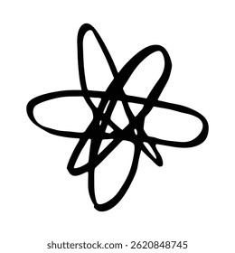 Una ilustración abstracta del arte del garabato dibujado a mano en blanco y negro. Este elemento de diseño de boceto es perfecto para diseños de Vectores gráficos artísticos y proyectos creativos.