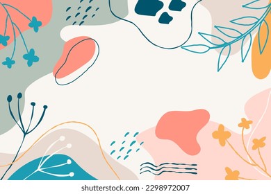 Hand drawn abstract doodle background in flat design