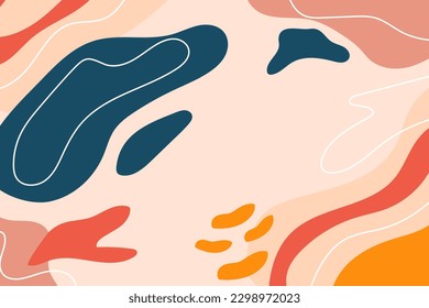 Hand drawn abstract doodle background in flat design