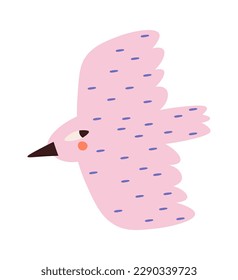 Handgezeichnete abstrakte doodle Vogel flach Symbol. Vektorgrafik