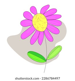 Hand drawn abstract doodle flowers