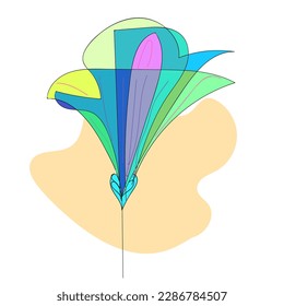 Hand drawn abstract doodle flowers