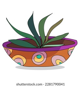 Hand drawn abstract doodle garden flowers vase for decorate layout banner or graphic