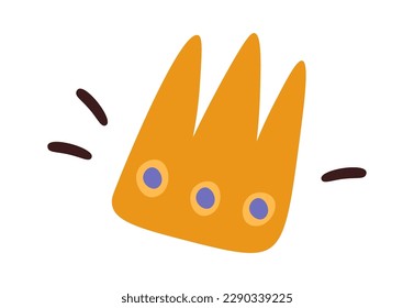 Hand drawn abstract doodle gold crown flat icon. Vector illustration