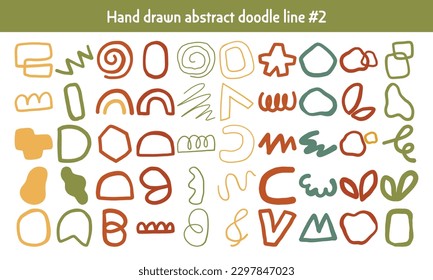 Hand drawn abstract doodle line collection #2