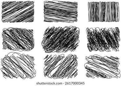 Hand drawn abstract doodle shapes, grunge scribbles design element