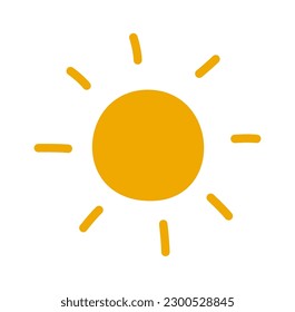Hand drawn abstract doodle sun element. Vector illustration