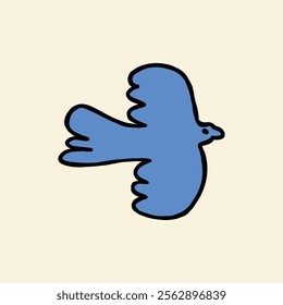 hand drawn abstract dove illustration