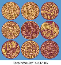 Hand drawn Abstract Drawing Doodles Ornament Set. Vector Illustration
