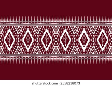 Hand drawn abstract, ethnic geometric pattern, background, beautiful dark red textiles, silk, great for textiles, banners, wallpapers
