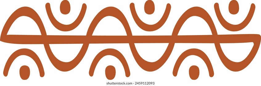Hand Drawn Abstract Ethnic Pattern. African Design Style. Isolated Vector Illustration