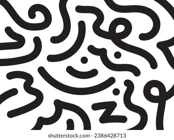 Hand drawn abstract face line art